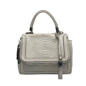 Vince Camuto Off-White Faux Embossed Leather Convertible Satchel